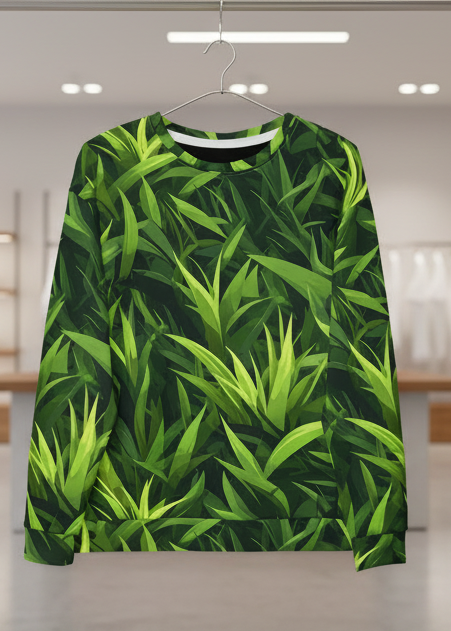Pázsit Mintás Pulóver - Zöld (Unisex)