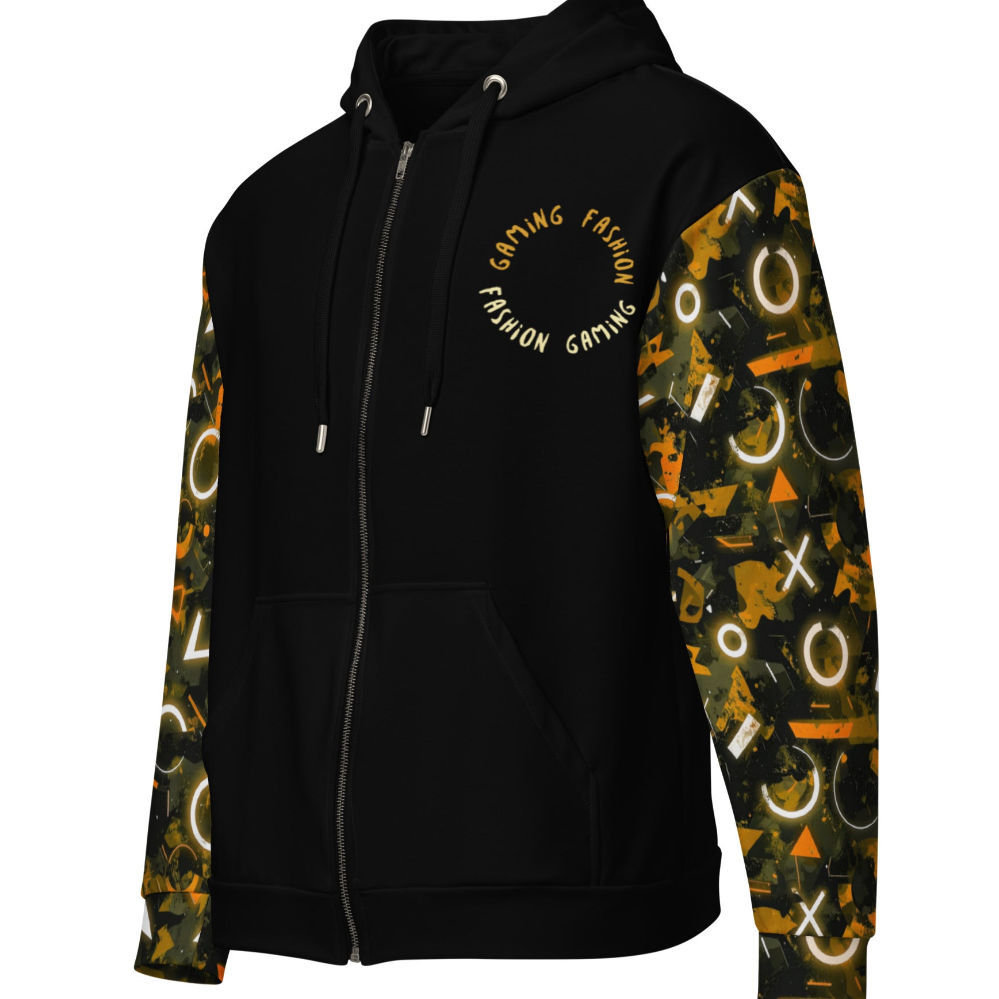 Cyberpunk Stílusú Cipzáras Pulóver - Rust/Fekete (Unisex)