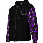 Cyberpunk Style Zipper Hoodie - Lavender/Black (Unisex)