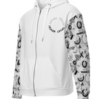 Cyberpunk Stílusú Cipzáras Pulóver - Snow/Fehér (Unisex)