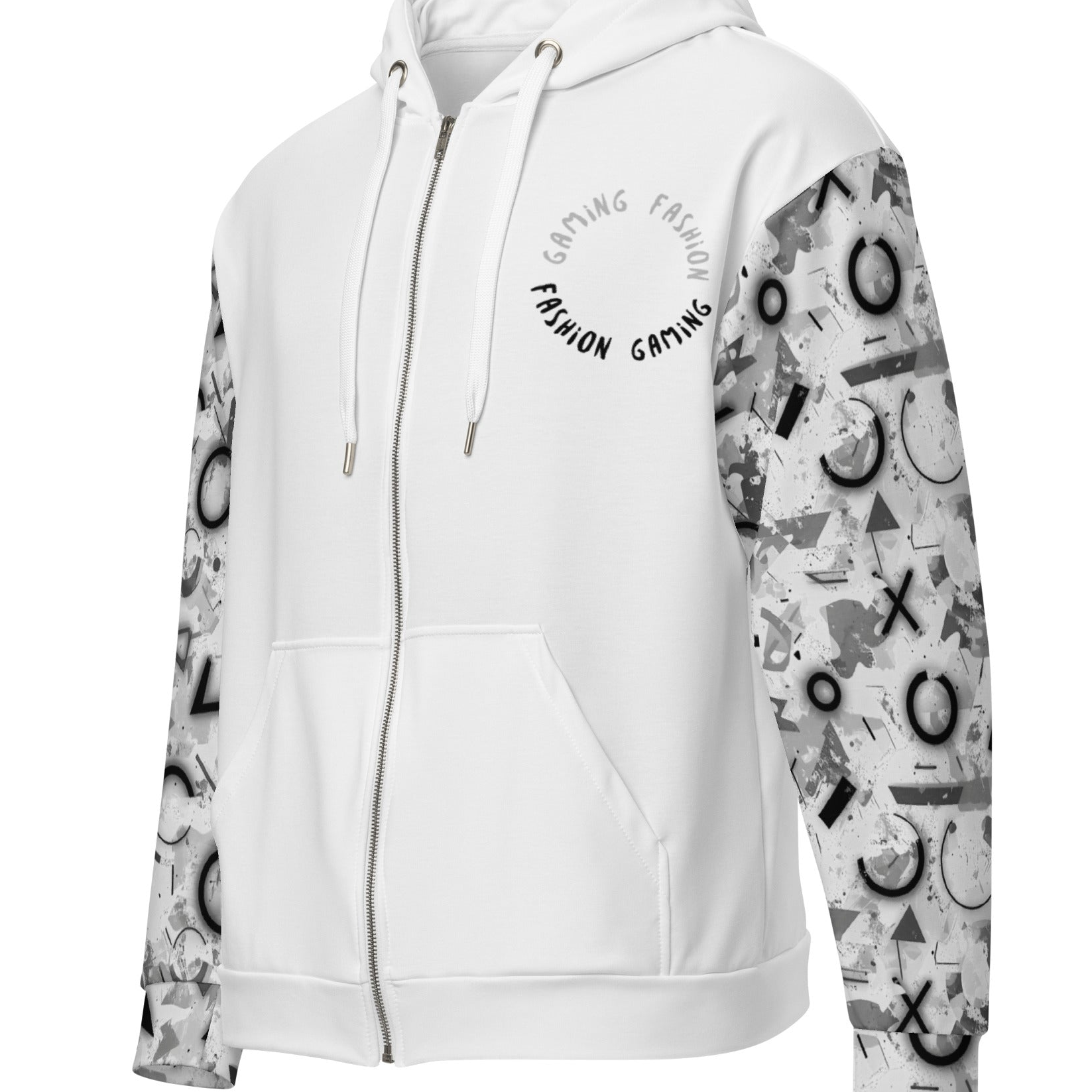 Cyberpunk Stílusú Cipzáras Pulóver - Snow/Fehér (Unisex)
