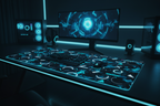Cyberpunk Stílusú Gamer Egérpad - Türkiz (2 méretben)