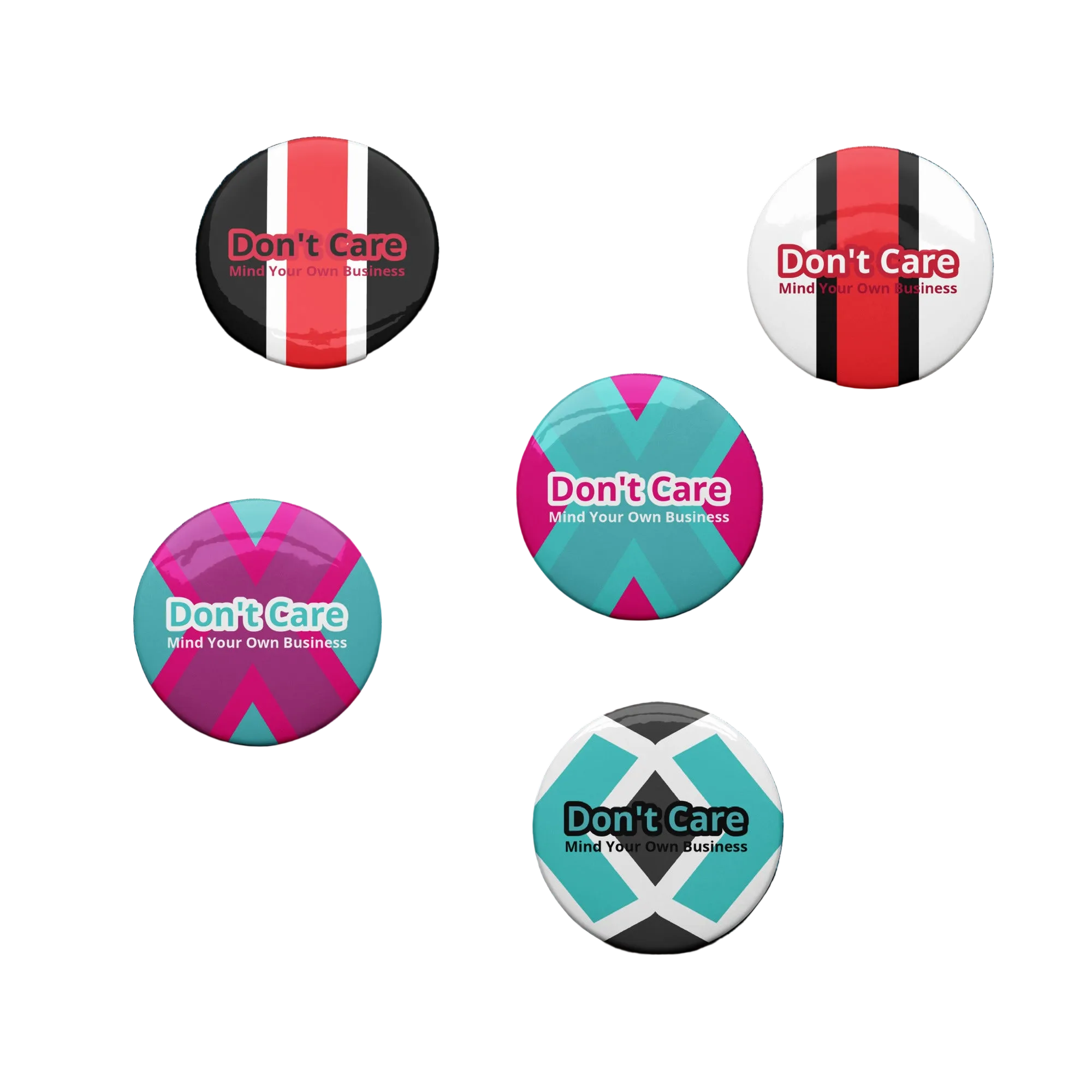 Dont Care Pin Badge Pack (5 pcs)